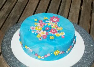 Fleuri bleu et multicolore